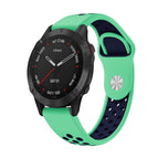 For Garmin Fenix 6 Sapphire GPS / Mint Green+Midnight Blue