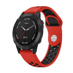 For Garmin Fenix 6 Sapphire GPS / Red+Black