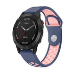 For Garmin Fenix 6 Sapphire GPS / Midnight Blue+Pink