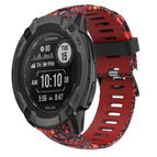 For Garmin Instinct 2X Solar / Red+Jellyfish Camouflage