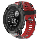For Garmin Instinct 2X Solar / Red+Army Camouflage