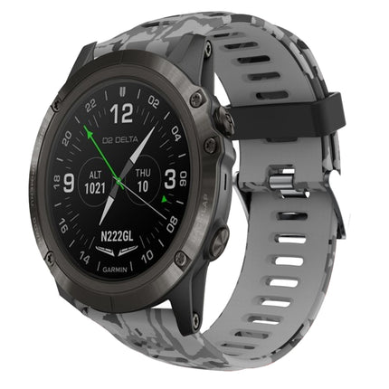 26mm Camouflage Printed Silicone Watch Band, For Garmin Instinct 2X Solar, For Garmin D2 Delta PX, For Garmin Tactix 7 Pro, For Garmin Tactix 7