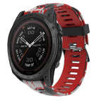 For Garmin Tactix 7 Pro / Red+Army Camouflage