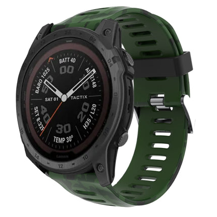 26mm Camouflage Printed Silicone Watch Band, For Garmin Instinct 2X Solar, For Garmin D2 Delta PX, For Garmin Tactix 7 Pro, For Garmin Tactix 7
