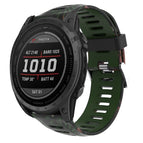 For Garmin Fenix 7X / Army Green+Bamboo Camouflage
