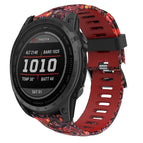 For Garmin Fenix 7X Solar / Red+Jellyfish Camouflage