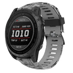 For Garmin Fenix 7X Solar / Grey+Army Camouflage