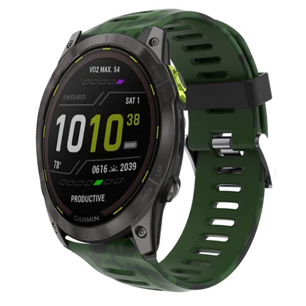26mm Camouflage Printed Silicone Watch Band, For Garmin Fenix 7X, For Garmin Fenix 7X Solar, For Garmin Tactix Delta, For Garmin Enduro 2