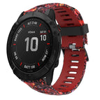 For Garmin Fenix 6X Pro / Red+Jellyfish Camouflage