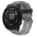 For Garmin Fenix 6X Pro / Grey+Army Camouflage
