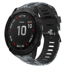 For Garmin Fenix 6X Sapphire / Black+Digital  Camouflage