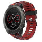 For Garmin Fenix 5X Sapphire / Red+Jellyfish Camouflage
