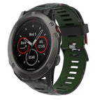 For Garmin Fenix 5X Sapphire / Army Green+Bamboo Camouflage