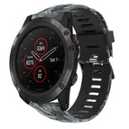 For Garmin Fenix 5X Plus / Black+Digital  Camouflage