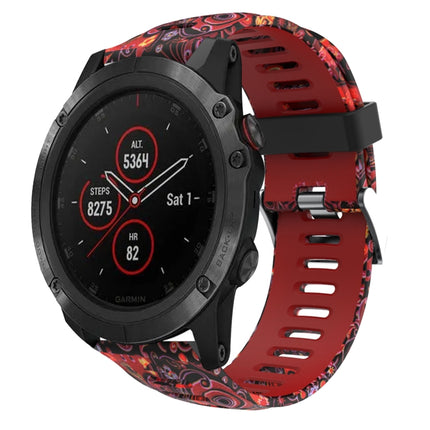 26mm Camouflage Printed Silicone Watch Band, For Garmin Fenix 5X Sapphire, For Garmin Fenix 5X Plus, For Garmin Fenix 3, For Garmin Fenix 3 HR