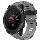 For Garmin Fenix 5X Plus / Grey+Army Camouflage
