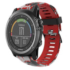 For Garmin Fenix 3 Sapphire / Red+Army Camouflage