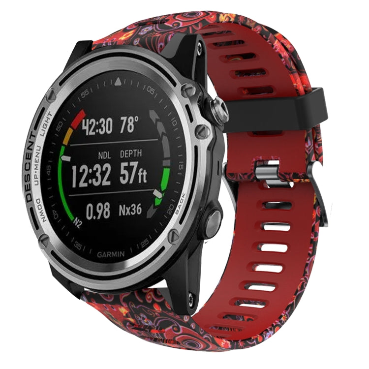 26mm Camouflage Printed Silicone Watch Band