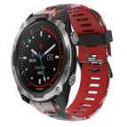 For Garmin Descent MK 2i / Red+Army Camouflage