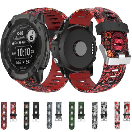 26mm Camouflage Printed Silicone Watch Band, For Garmin Fenix 7X, For Garmin Fenix 7X Solar, For Garmin Tactix Delta, For Garmin Enduro 2