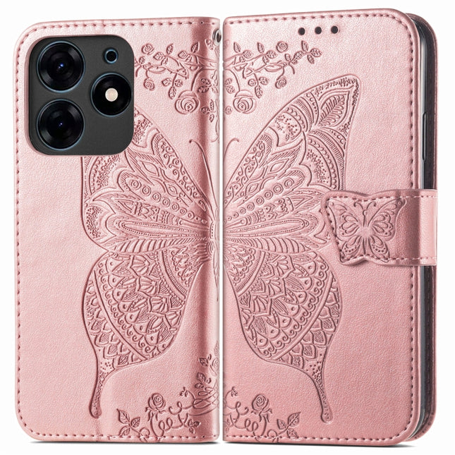 Butterfly Love Flower Embossed Leather Phone Case