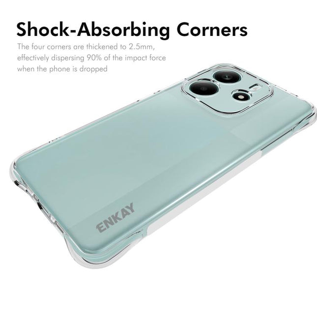 ENKAY Hat-Prince Transparent TPU Shockproof Phone Case, For Redmi Note 14 4G 163.25mm, For Xiaomi 15 Pro, For Xiaomi 15, For Xiaomi 14T Pro 5G, For Xiaomi 14T 5G, For Xiaomi Redmi 14C 4G, For Redmi K70 Ultra, For Redmi Note 13R 5G, For Redmi Turbo 3 5G...
