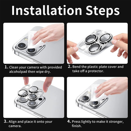 For iPhone 12 Pro Max ENKAY Hat-Prince Blink Diamond Camera Lens Aluminium Alloy Tempered Glass Film, For iPhone 12 Pro Max