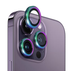 NORTHJO Camera Lens Tempered Glass CD Vein Metal Ring Film, For iPhone 14 Pro / 14 Pro Max