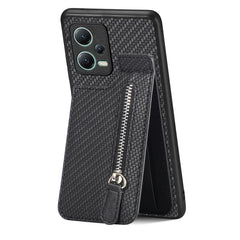 Carbon Fiber Vertical Flip Zipper Phone Case, For Xiaomi POCO M5 4G, For Redmi Note 12 5G, For Xiaomi 13 Pro, For Xiaomi 13, For Redmi 10C, For Redmi 10