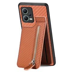 Carbon Fiber Vertical Flip Zipper Phone Case, For Xiaomi POCO M5 4G, For Redmi Note 12 5G, For Xiaomi 13 Pro, For Xiaomi 13, For Redmi 10C, For Redmi 10