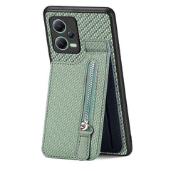 Carbon Fiber Vertical Flip Zipper Phone Case, For Xiaomi POCO M5 4G, For Redmi Note 12 5G, For Xiaomi 13 Pro, For Xiaomi 13, For Redmi 10C, For Redmi 10