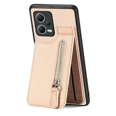 Carbon Fiber Vertical Flip Zipper Phone Case, For Xiaomi POCO M5 4G, For Redmi Note 12 5G, For Xiaomi 13 Pro, For Xiaomi 13, For Redmi 10C, For Redmi 10