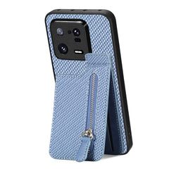 Carbon Fiber Vertical Flip Zipper Phone Case, For Xiaomi POCO M5 4G, For Redmi Note 12 5G, For Xiaomi 13 Pro, For Xiaomi 13, For Redmi 10C, For Redmi 10