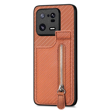 Carbon Fiber Vertical Flip Zipper Phone Case, For Redmi Turbo 4, For Xiaomi Poco X7 Pro, For Redmi Note 12 5G, For Xiaomi 13 Pro