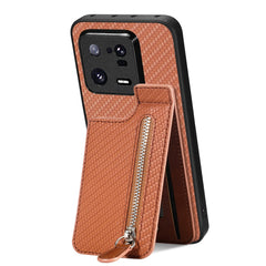 Carbon Fiber Vertical Flip Zipper Phone Case, For Xiaomi POCO M5 4G, For Redmi Note 12 5G, For Xiaomi 13 Pro, For Xiaomi 13, For Redmi 10C, For Redmi 10