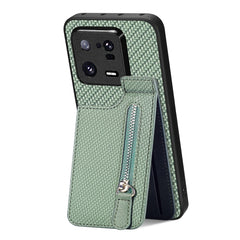 Carbon Fiber Vertical Flip Zipper Phone Case, For Xiaomi POCO M5 4G, For Redmi Note 12 5G, For Xiaomi 13 Pro, For Xiaomi 13, For Redmi 10C, For Redmi 10