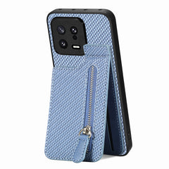 Carbon Fiber Vertical Flip Zipper Phone Case, For Xiaomi POCO M5 4G, For Redmi Note 12 5G, For Xiaomi 13 Pro, For Xiaomi 13, For Redmi 10C, For Redmi 10