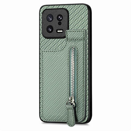 Carbon Fiber Vertical Flip Zipper Phone Case, For Xiaomi 13, For Xiaomi 12T, For Xiaomi POCO M5 4G, For Redmi Note 11T Pro 5G