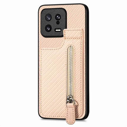 Carbon Fiber Vertical Flip Zipper Phone Case, For Xiaomi 13, For Xiaomi POCO M5 4G, For Redmi Note 11T Pro 5G, For Redmi 10C
