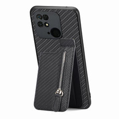 Carbon Fiber Vertical Flip Zipper Phone Case, For Redmi 10C, For Redmi 10, For Redmi Note 11 4G, For Redmi Note 11T Pro 5G