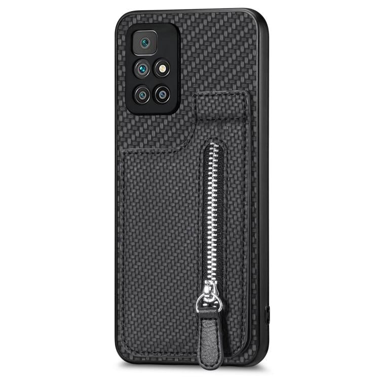 Carbon Fiber Vertical Flip Zipper Phone Case