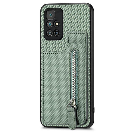 Carbon Fiber Vertical Flip Zipper Phone Case, For Redmi Note 11 4G, For Redmi 10, For Redmi Note 10 4G
