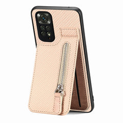 Carbon Fiber Vertical Flip Zipper Phone Case, For Redmi Note 11 4G, For Redmi Note 11T Pro 5G, For Redmi Note 10 4G, For Xiaomi 12T / 12T Pro