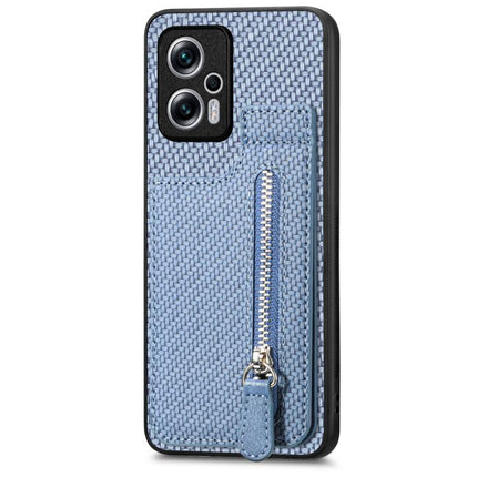 Carbon Fiber Vertical Flip Zipper Phone Case, For Xiaomi 13, For Xiaomi 12T, For Xiaomi POCO M5 4G, For Redmi Note 11T Pro 5G