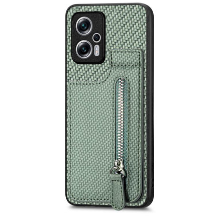 Carbon Fiber Vertical Flip Zipper Phone Case, For Xiaomi 13, For Xiaomi 12T, For Xiaomi POCO M5 4G, For Redmi Note 11T Pro 5G