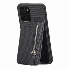 Carbon Fiber Vertical Flip Zipper Phone Case