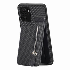 Carbon Fiber Vertical Flip Zipper Phone Case, For Redmi Note 11 4G, For Redmi Note 11T Pro 5G, For Redmi Note 10 4G, For Xiaomi 12T / 12T Pro