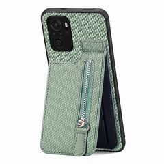 Carbon Fiber Vertical Flip Zipper Phone Case, For Redmi Note 11 4G, For Redmi Note 11T Pro 5G, For Redmi Note 10 4G, For Xiaomi 12T / 12T Pro