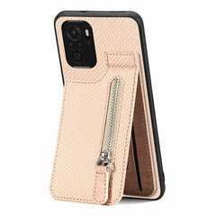 Carbon Fiber Vertical Flip Zipper Phone Case, For Redmi Note 11 4G, For Redmi Note 11T Pro 5G, For Redmi Note 10 4G, For Xiaomi 12T / 12T Pro