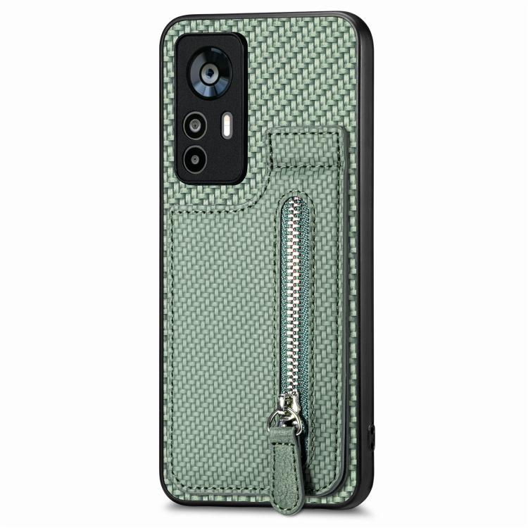 Carbon Fiber Vertical Flip Zipper Phone Case